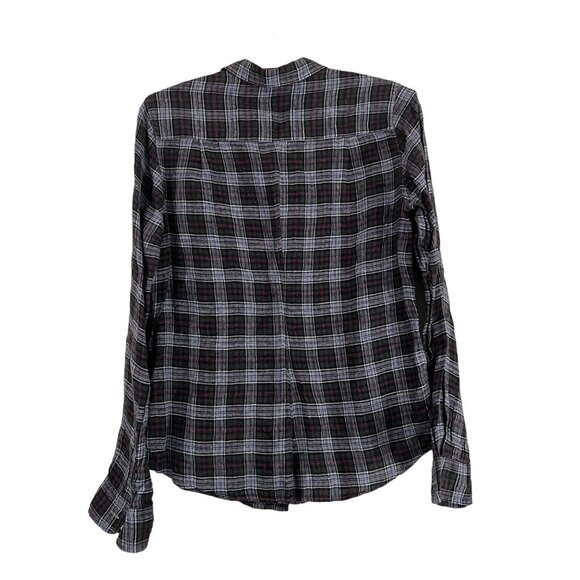 Frank & Eileen Blue Red Green Barry Plaid Linen Blend Long Sleeve Button Shirt S - Picture 4 of 6